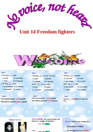 Unit 14 The fifth period 人教版高二英语Unit14 Freedom fighters全单元课件 人教版高二英语Unit14 Freedom fighters全单元课件