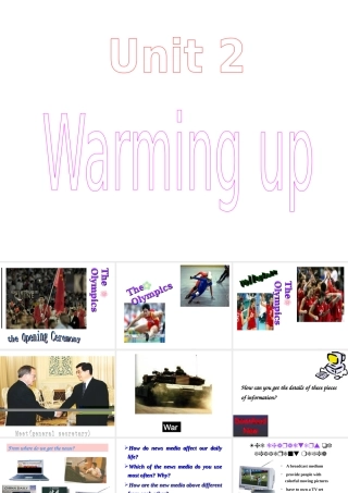 warming up 高二英语上学期Unit 2课件[整理二套]人教版 高二英语上学期Unit 2课件[整理二套]人教版