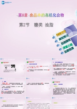 九年级化学下册 82 糖类油脂课件 (新版)沪教版 课件
