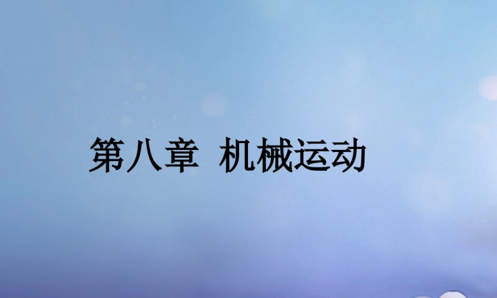 中考物理总复习 第八章 机械运动课件