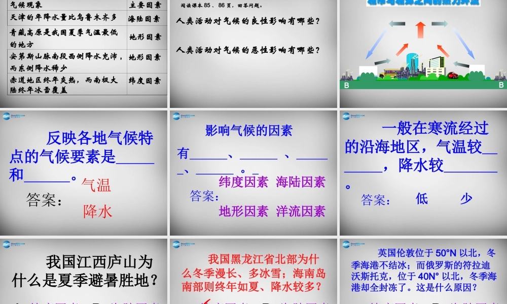 七年级地理上册 第四章 第三节 影响气候的主要因素课件4 湘教版 课件