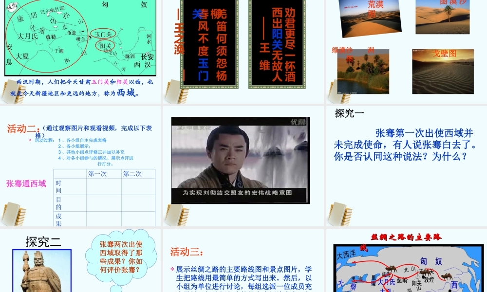 七年级历史上册 15课汉通西域和丝绸之路课件 人教新课标版 课件