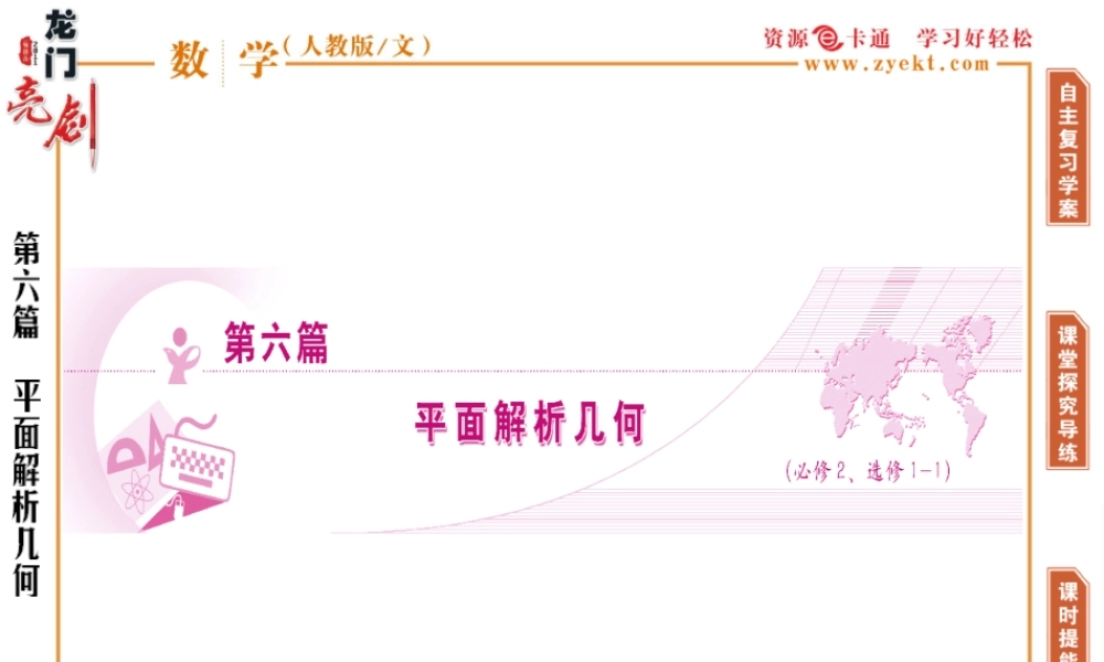 (龙门亮剑)高三数学一轮复习 第六篇 第一节 直线的倾斜角与斜率精品课件(文) 新人教AB通用 课件