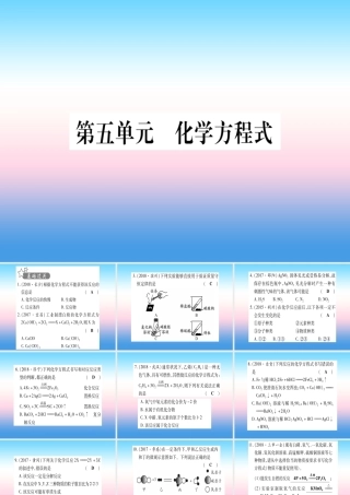 (湖北专版)中考化学总复习 第1部分 教材系统复习 九上 第5单元 化学方程式习题课件1 课件