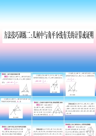 (甘肃专用)中考数学 第一轮 考点系统复习 第4章 三角形 方法技巧训练2 几何中与角平分线有关的计算或证明课件