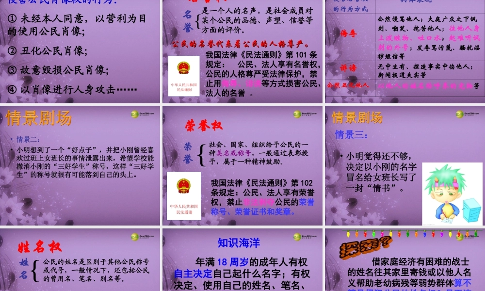 七年级政治上册 第四课第二框 维护人格尊严课件 苏教版 课件