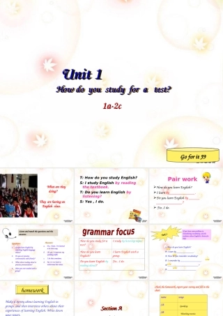 Uni1 How do you study for a test九年级英语课件