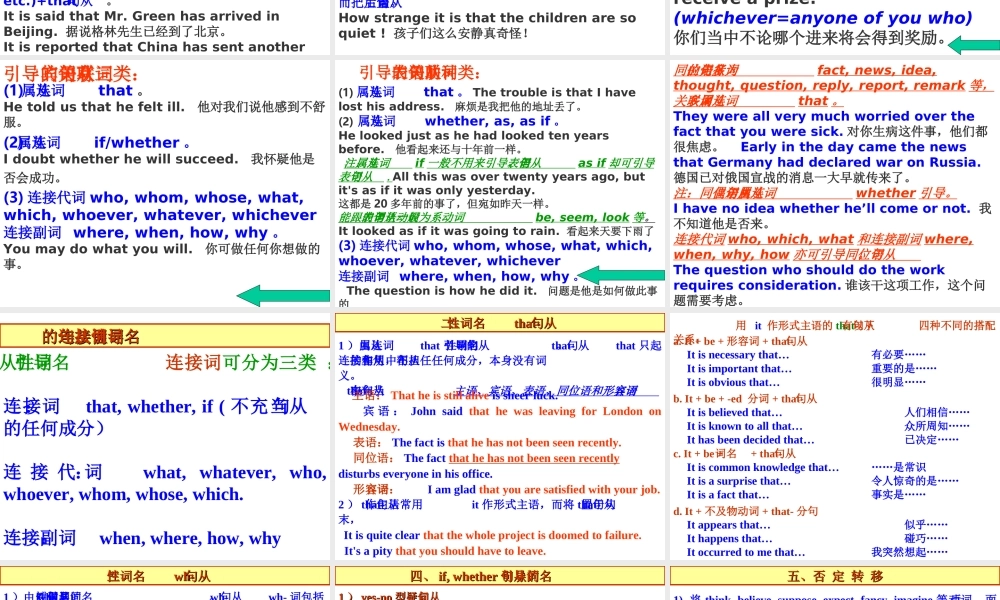 noun clause Unit 5 The British Isles 全套课件 新课标 人教版 Unit 5 The British Isles 全套课件 新课标 人教版