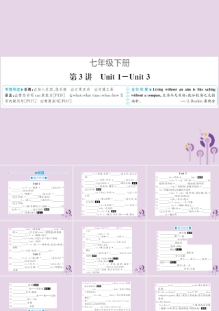 中考英语总复习 第一部分 系统复习 成绩基石 七下 第3讲 Unit 1 3课件