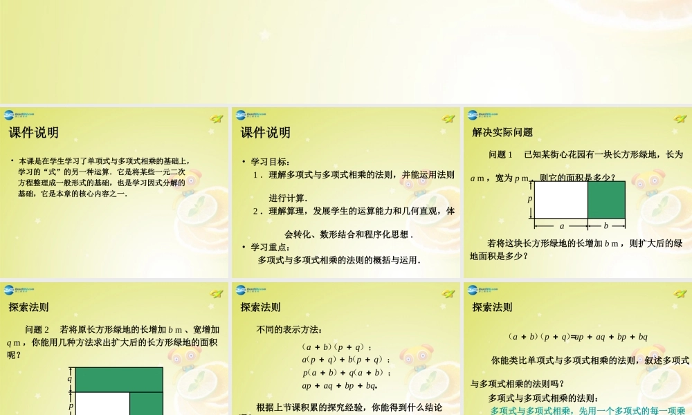 八年级数学上册(14.1.5 整式的乘法)(第5课时)课件 (新版)新人教版 课件