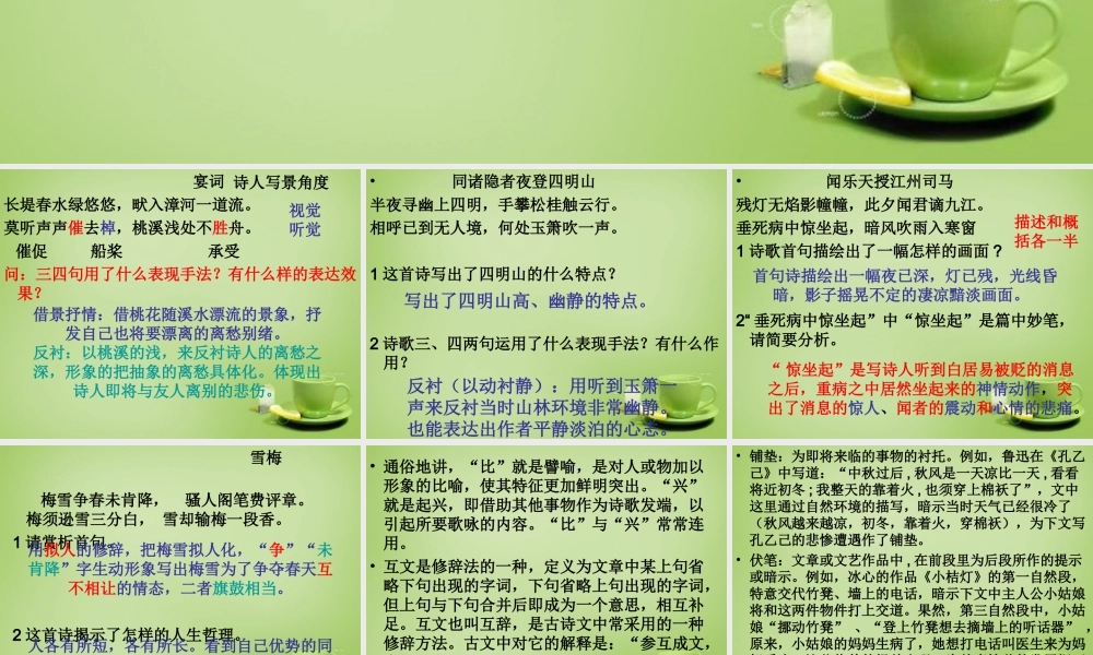 中考语文 诗词赏析课件