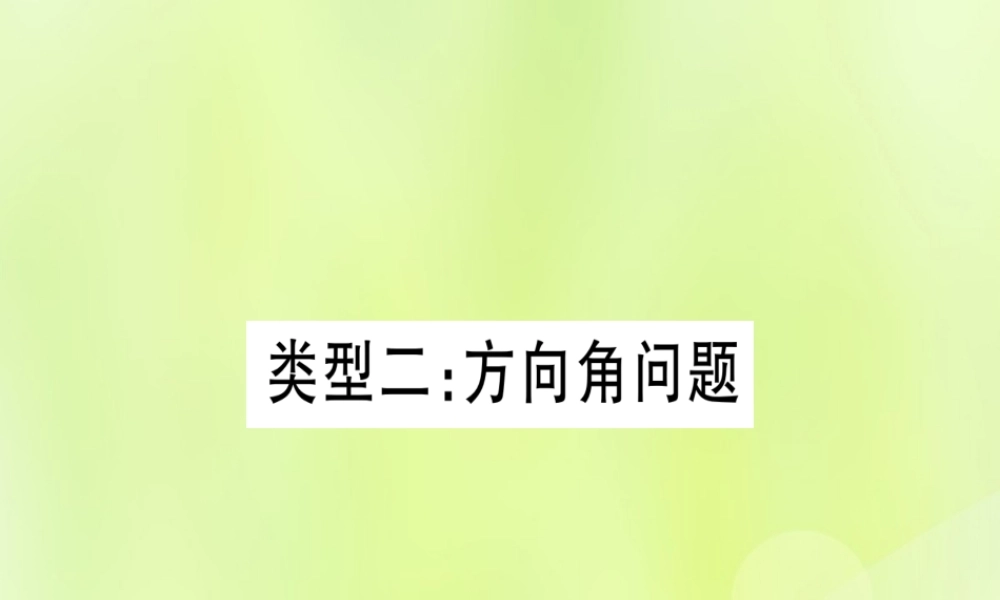 (湖北专用版)版中考数学总复习 第二轮 专项突破6 解直角三角形的实际应用 类型2 方向角问题实用课件