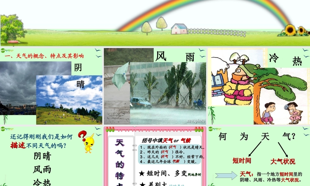 七年级地理上册 第三章 第一节 多变的天气课件 人教新课标版 课件