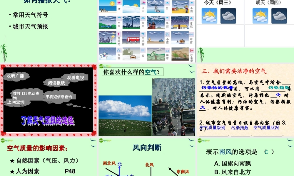 七年级地理上册 第三章 第一节 多变的天气课件 人教新课标版 课件