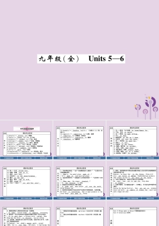 (贵阳专版)中考英语总复习 第1部分 教材知识梳理篇 九全 Units 5 6(精讲)课件