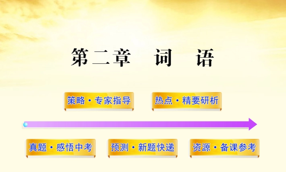 中考语文第二轮复习 第一部分积累与运用第二章词语课件 人教新课标版 课件