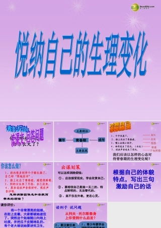 七年级政治下册 第五单元第11课第一框 悦纳自己的生理变化课件 鲁教版 课件