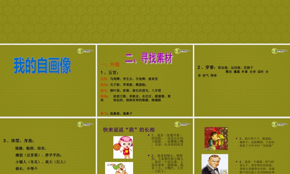 七年级政治上册 第1单元 第4课 我的自画像课件 陕教版 课件