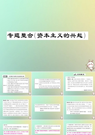 九年级历史上册 第五单元 资本主义的兴起专题整合习题课件 川教版 课件