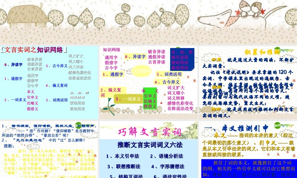 中考语文复习课件 文言实词 课件