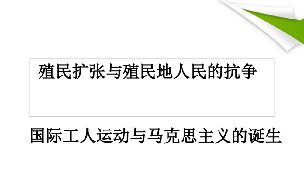 九年级历史上册 第七单元 殖民扩张和殖民地人民的抗争课件 华东师大版 课件