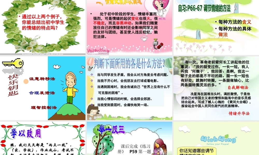 七年级政治学会调控情绪  七年级政治上：第六课 做情绪的主人 课件人教版新课标