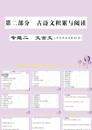 中考语文复习 第二部分 古诗文积累与阅读 专题二 文言文(七)出师表课件