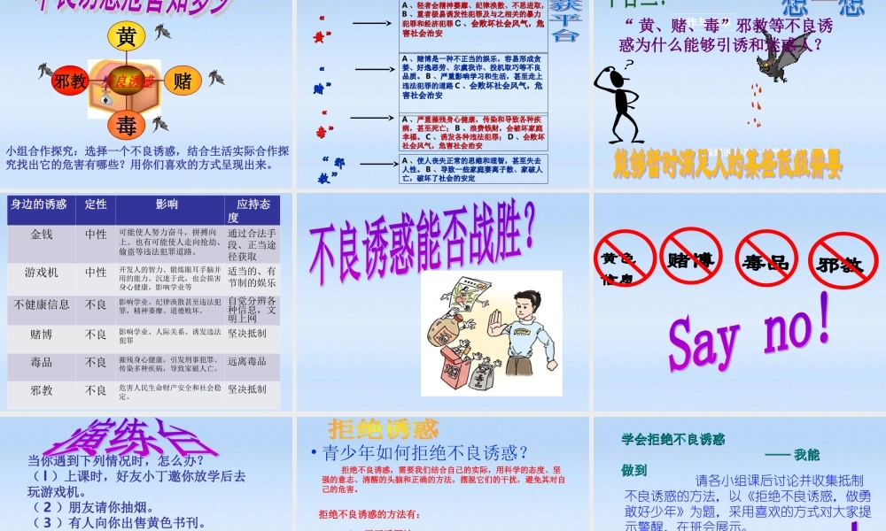 七年级政治上册 8.1学会拒绝课件 人教新课标版 课件