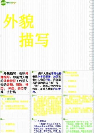 中考语文作文辅导 肖像描写课件 人教新课标版 课件