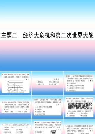 (甘肃专用)中考历史总复习 第一篇 考点系统复习 板块六 世界现代史 主题二 经济大危机和第二次世界大战(精练)课件