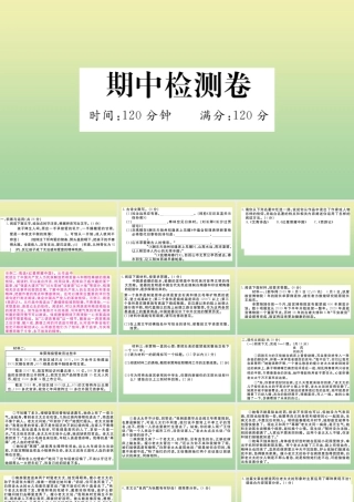 (河南专版)九年级语文上册 期中检测卷作业课件 新人教版 课件