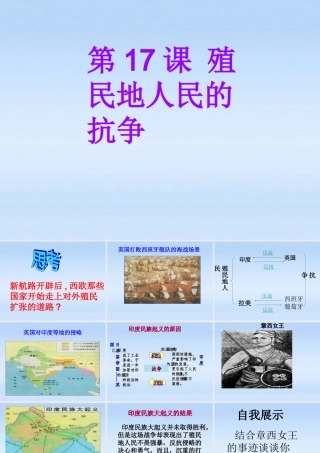 九年级历史上册 第五章第17课 殖民地人民的抗争课件 鲁教版 课件