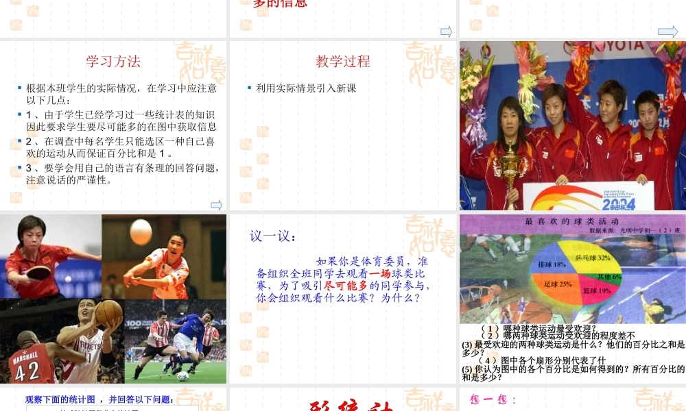 七年级数学上册 扇形统计图课件 北师大版 课件