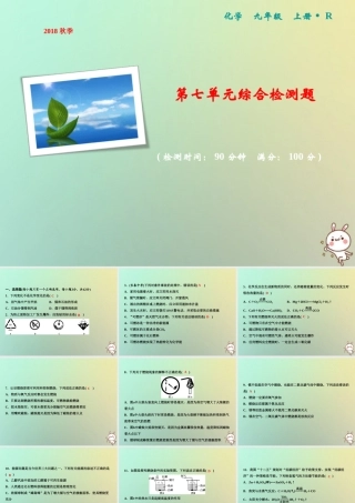 九年级化学上册 第7单元 燃料及其利用综合检测卷作业课件 (新版)新人教版 课件