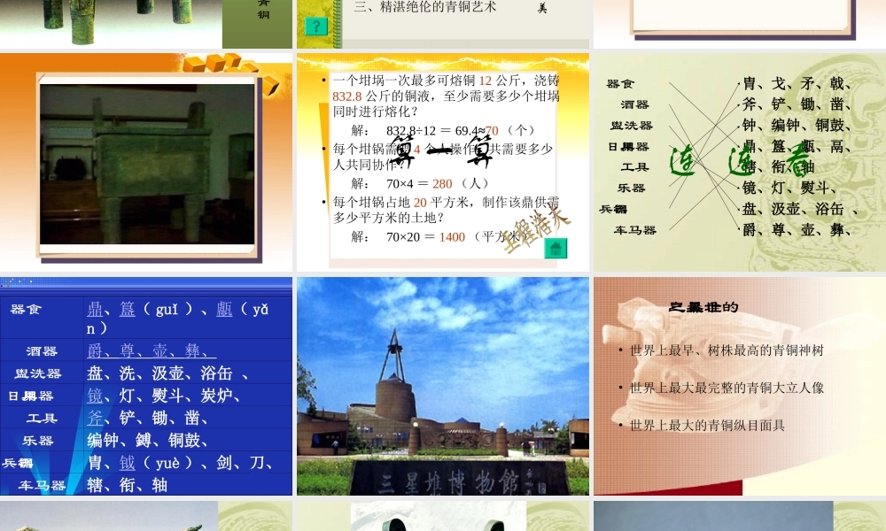 七年级历史上册灿烂的青铜文明课件新人教版 课件