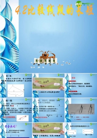 七年级数学上册 4.2(比较线段的长短)复习课件 北师大版 课件