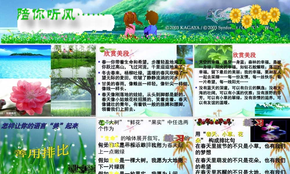 中考语文作文复习 怎样让你的语言 美 起来课件