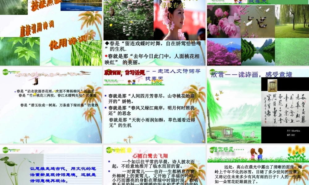 中考语文作文复习 怎样让你的语言 美 起来课件