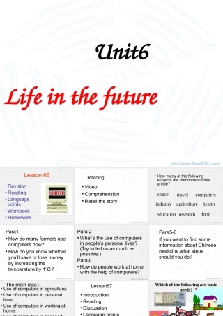 Unit6 Life in the future二 人教版 课件