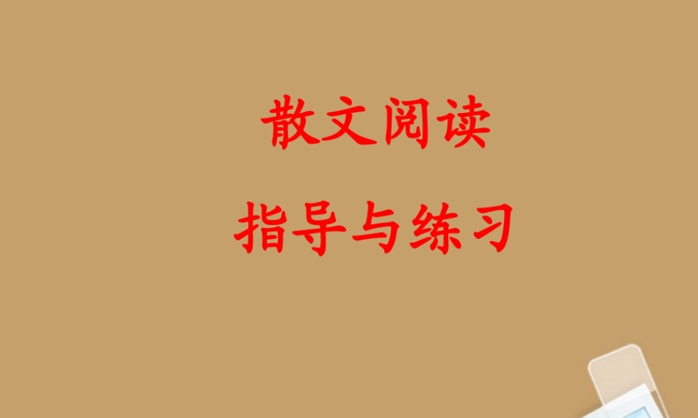 中考语文(散文阅读指导与练习)课件 人教新课标版 课件