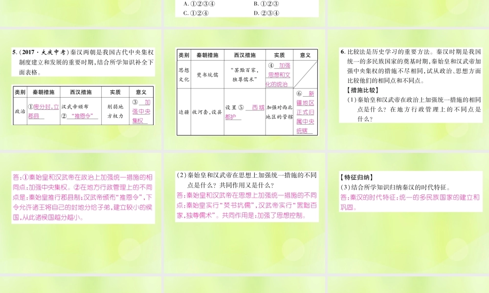 七年级历史上册 热点专题3 统一多民族国家的建立和巩固课件 新人教版 课件