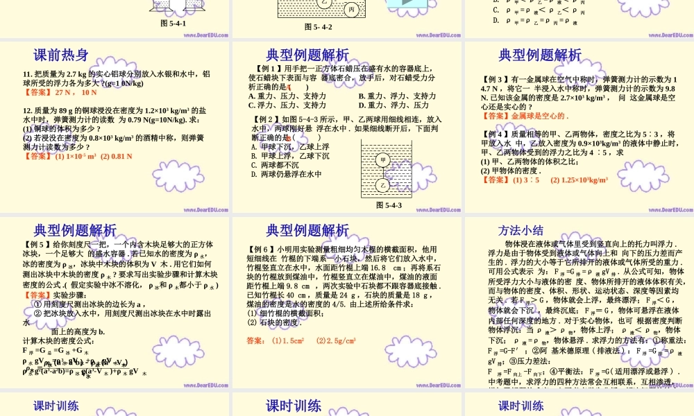 中考物理浮力复习课件 苏教版 课件