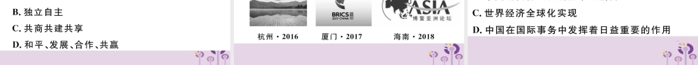 (玉林专版)八年级历史下册 第五单元 国防建设与外交成就 第17课 外交事业的发展习题课件 新人教版 课件