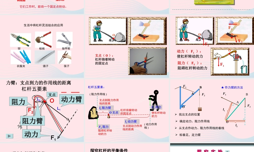 中考物理一轮复习 第十章 机械与人第一课时 简单机械考点梳理课件 沪科版 课件