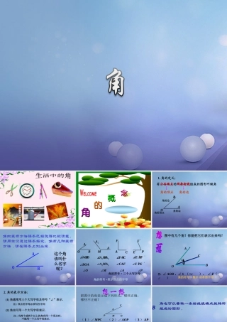 七年级数学上册 4.6 角 4.6.1 角教学课件 (新版)华东师大版 课件
