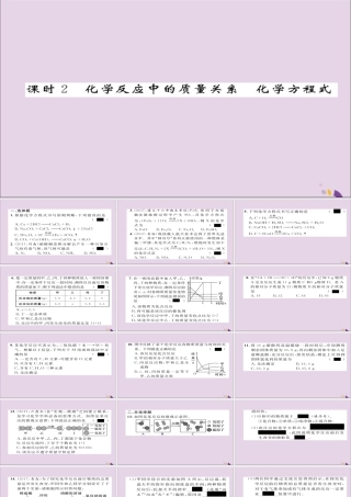 (遵义专版)中考化学总复习 第1编 教材知识梳理篇 第4章 认识化学变化 课时2 化学反应中的质量关系 化学方程式(精练)课件