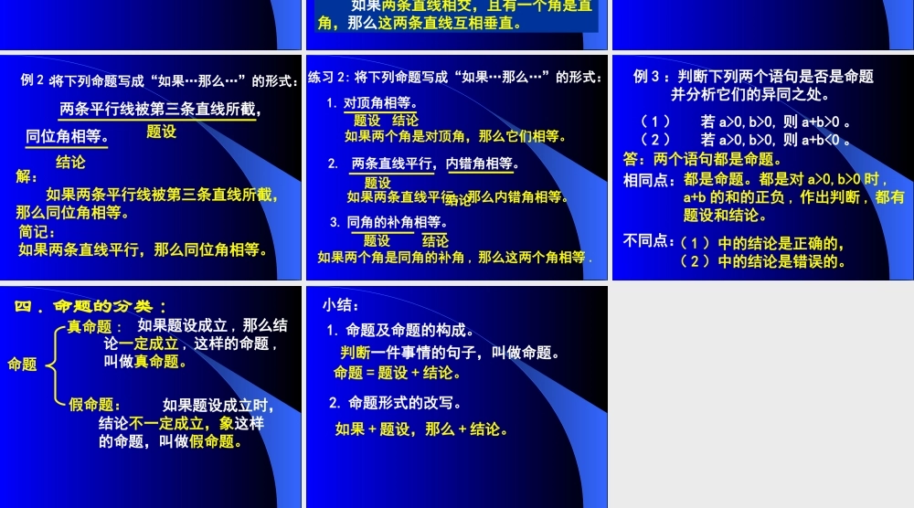 5.3.3命题 七年级数学第五章全章节课件[整理六套]