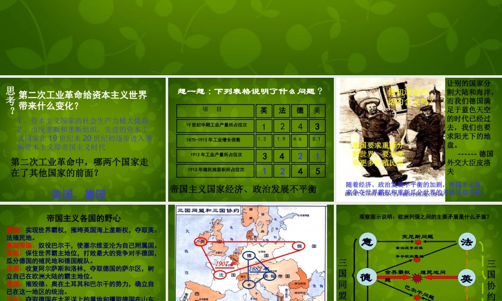 九年级历史上册 第七单元(第21课 第一次世界大战)课件 新人教版 课件