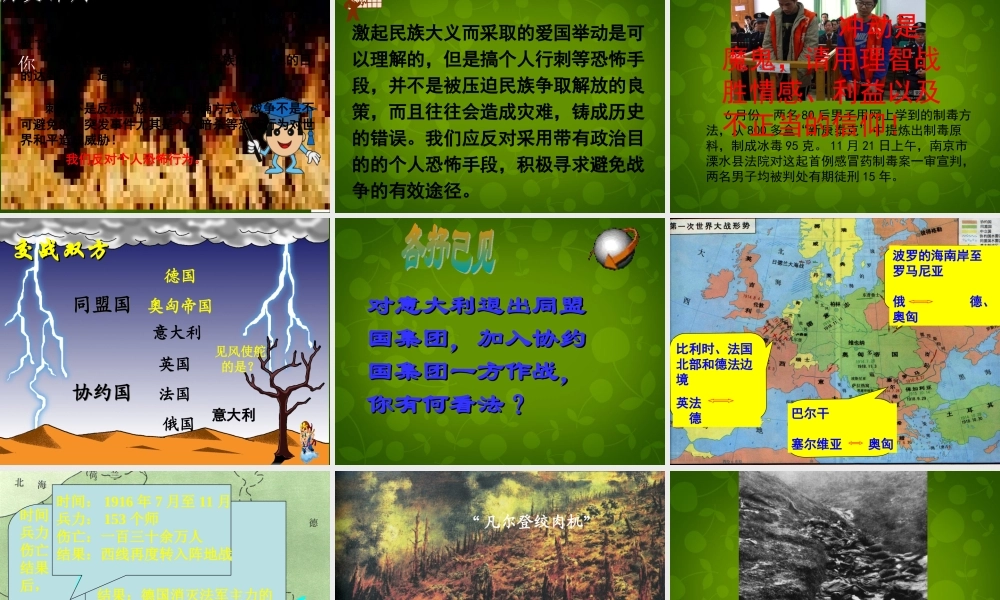 九年级历史上册 第七单元(第21课 第一次世界大战)课件 新人教版 课件