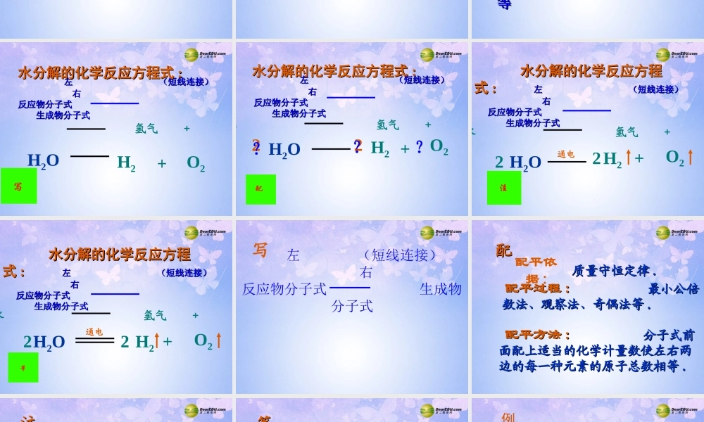 九年级化学上册 52 如何正确书写化学方程式课件 新人教版 课件